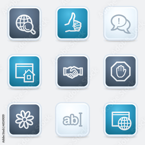 Internet web icon set 1, square buttons