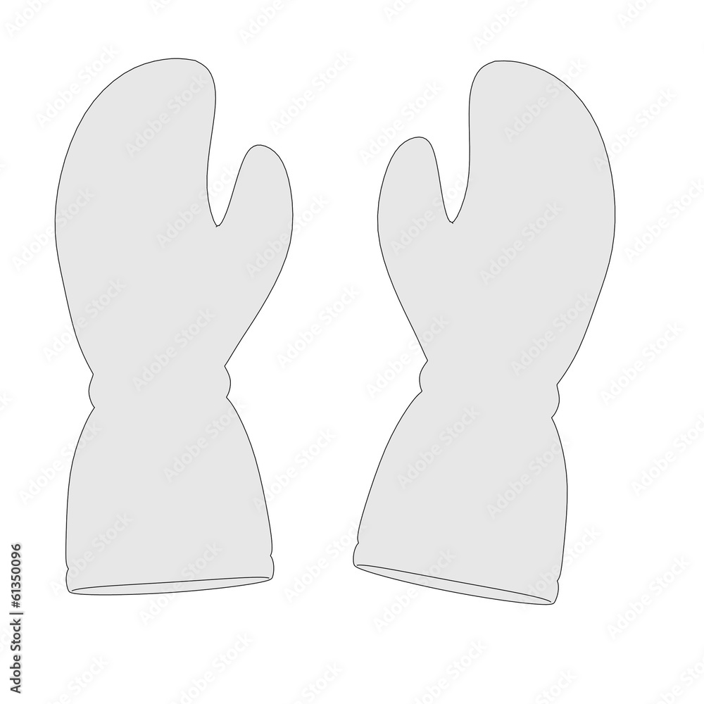 cartoon image of winter gloves cartoon image of winter gloves