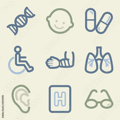 Medicine web icons, money color set