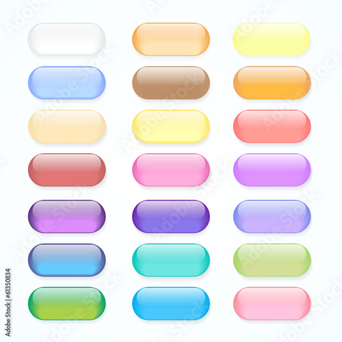 Set of colored web buttons