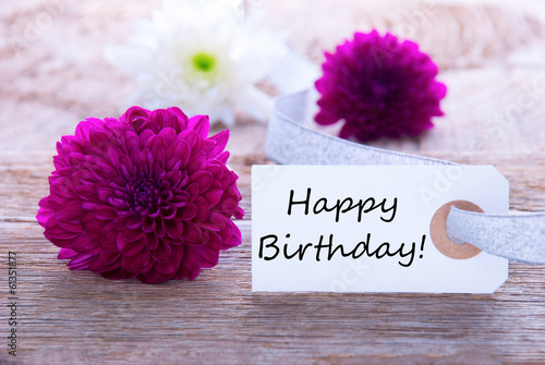 Canvas Print Label with Happy Birthday
