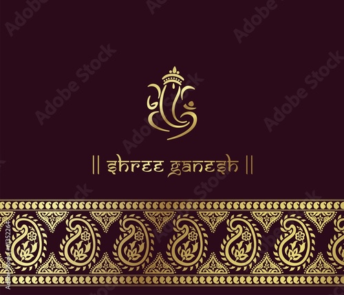 Ganesha, Hindu wedding card, royal Rajasthan, India