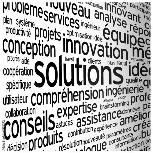 Nuage de Tags "SOLUTIONS" (créativité idées imagination équipe)