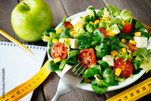 Healthy fitness green salad