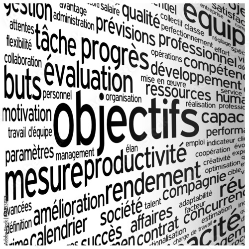 Nuage de Tags OBJECTIFS (performance projet équipe productivité)