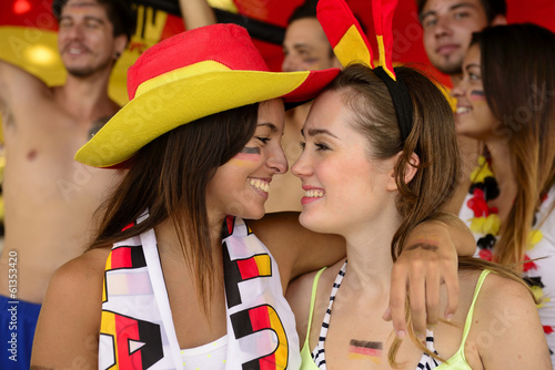 German sport soccer fans celebrating victory. photo