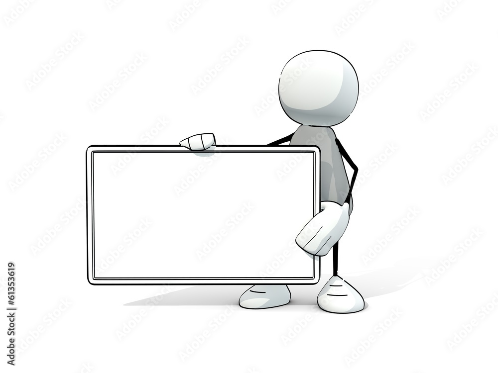 little sketchy man with white board little sketchy man with white board