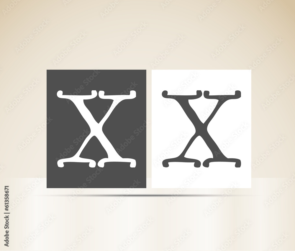 Vector letter X art deco alphabet Vector letter X art deco alphabet