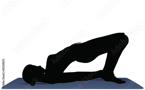 Vector Illustration of Yoga pose on a yoga mat