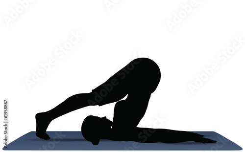 Vector Illustration of Yoga pose on a yoga mat