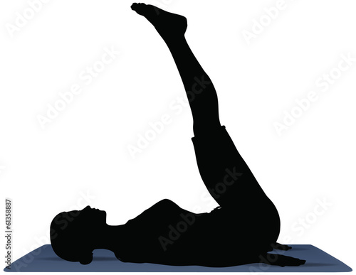 Vector Illustration of Yoga pose on a yoga mat