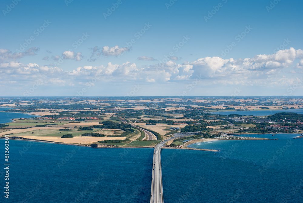 An aerial view of Sealand, Denmark