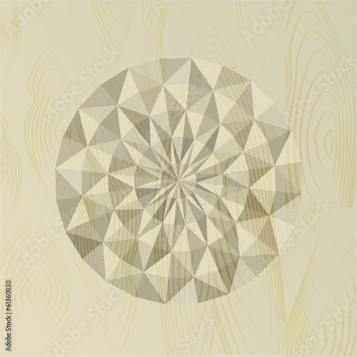 Abstract textured wooden carving. Vector illustration.