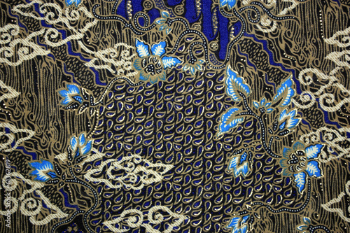 Obraz na płótnie Fabric with floral batik pattern