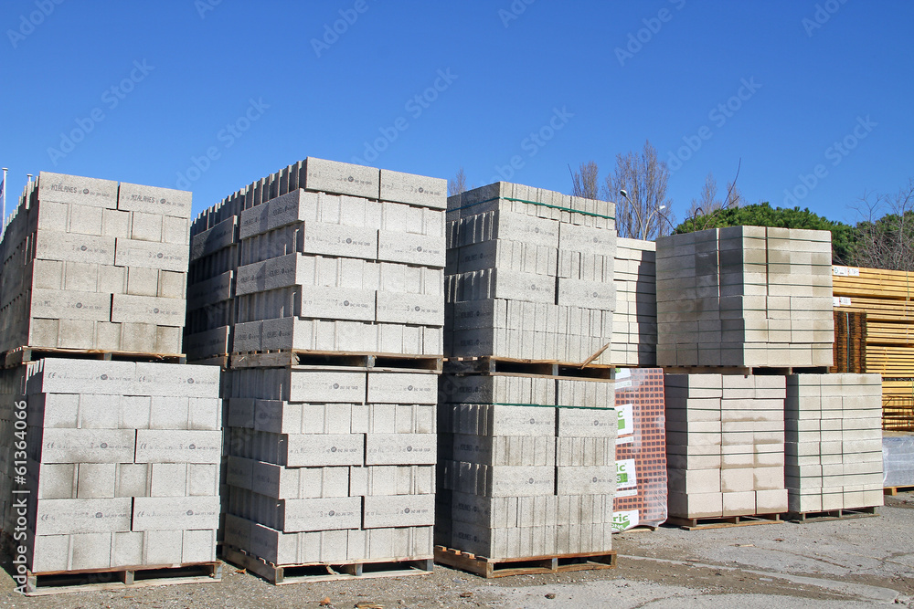 Palettes de matériaux de construction Palettes de matériaux de construction