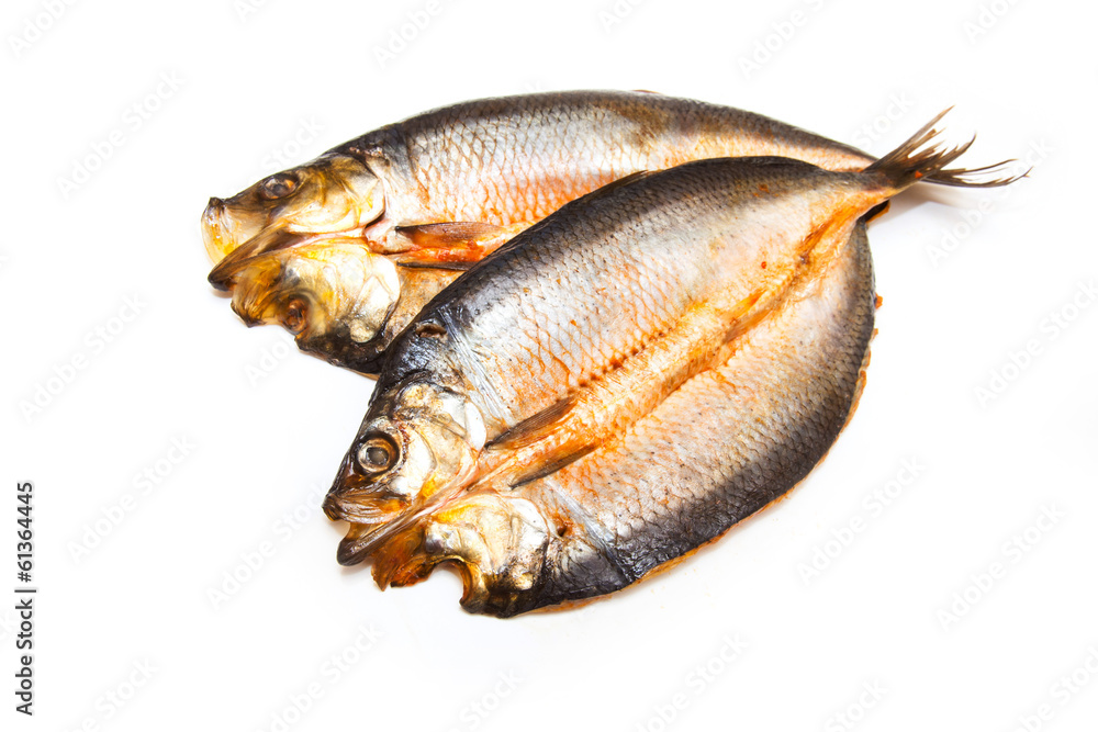 Kippers isolated on a white studio background. Kippers isolated on a white studio background.