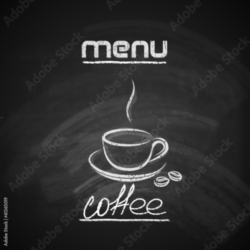 vintage chalkboard menu design with a coffee cup