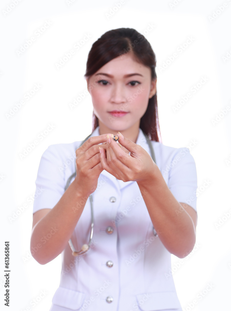 nurse with syringe isolated