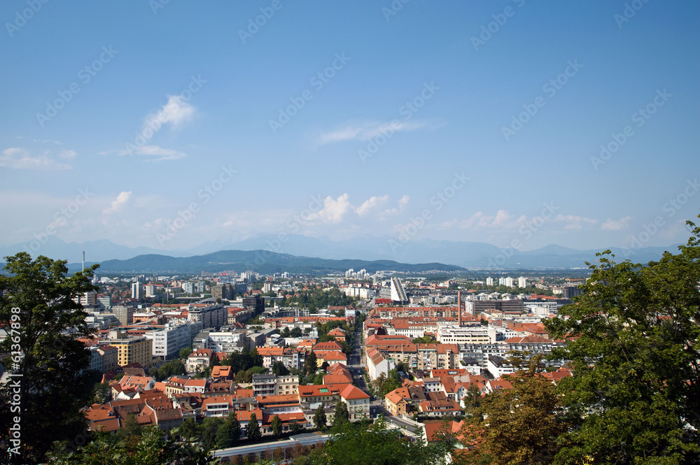 Blick über Dächer von Ljubljana