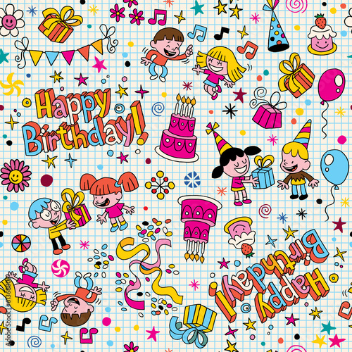 Happy Birthday kids party pattern