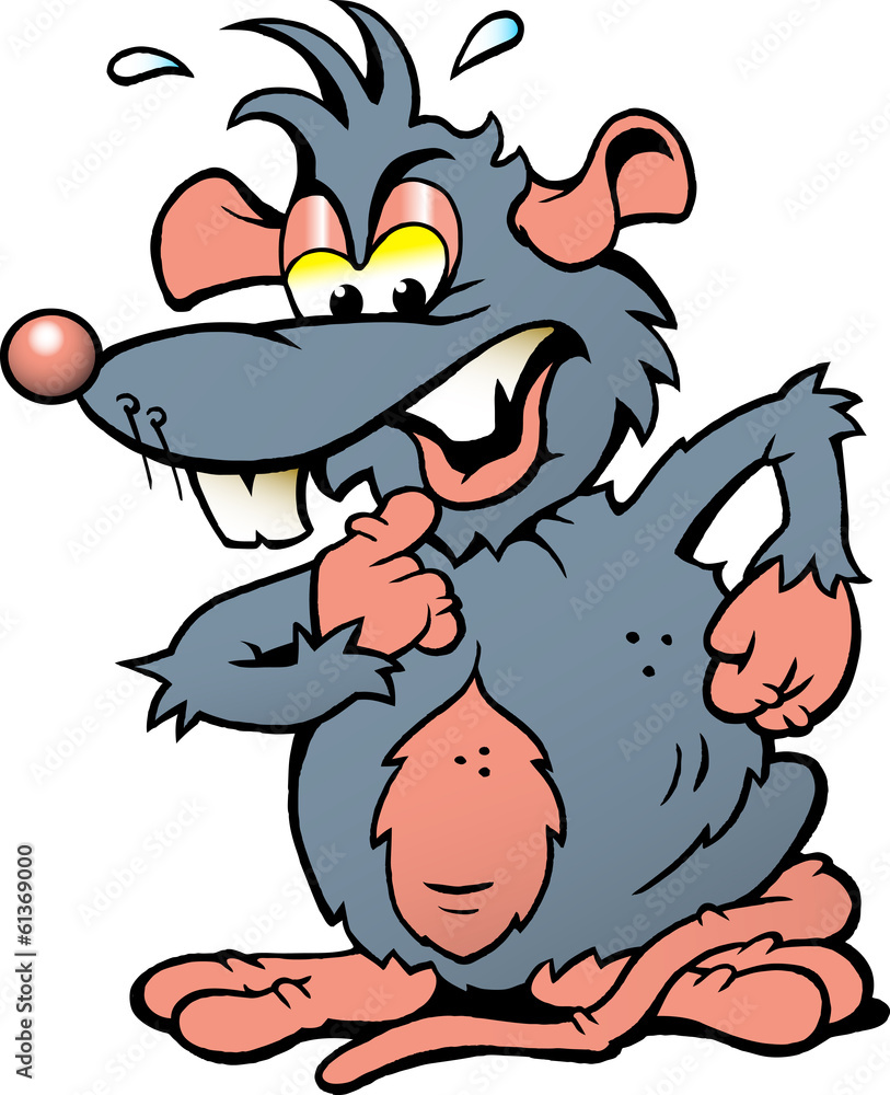 Obraz premium Hand-drawn Vector illustration of an angry upset Rat