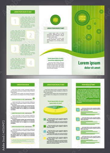 Trifold green business eco brochure template