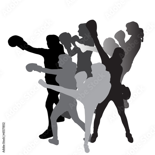 Vector silhouette of a woman.