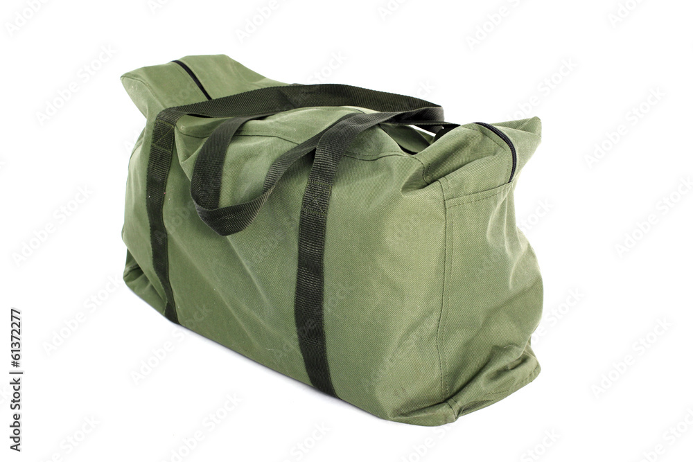 Green bag isolated over white background Green bag isolated over white background