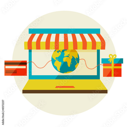 online shopping. Sale. Flat design modern illustration.