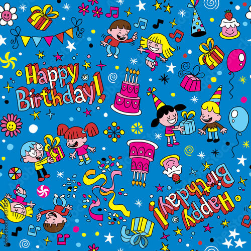 Happy Birthday kids party pattern