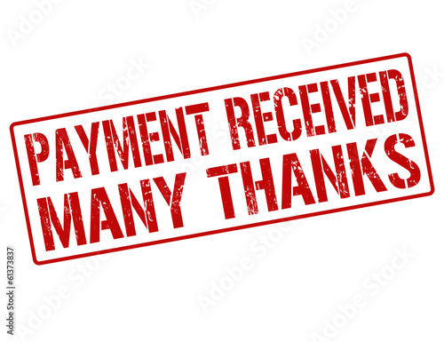 Payment received many thanks stamp