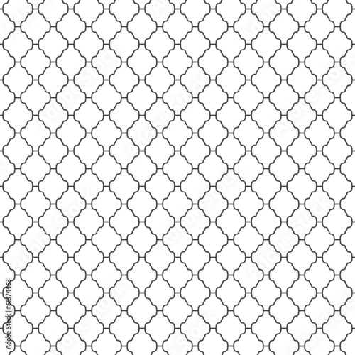 Abstract seamless ornamental lines monochrome pattern