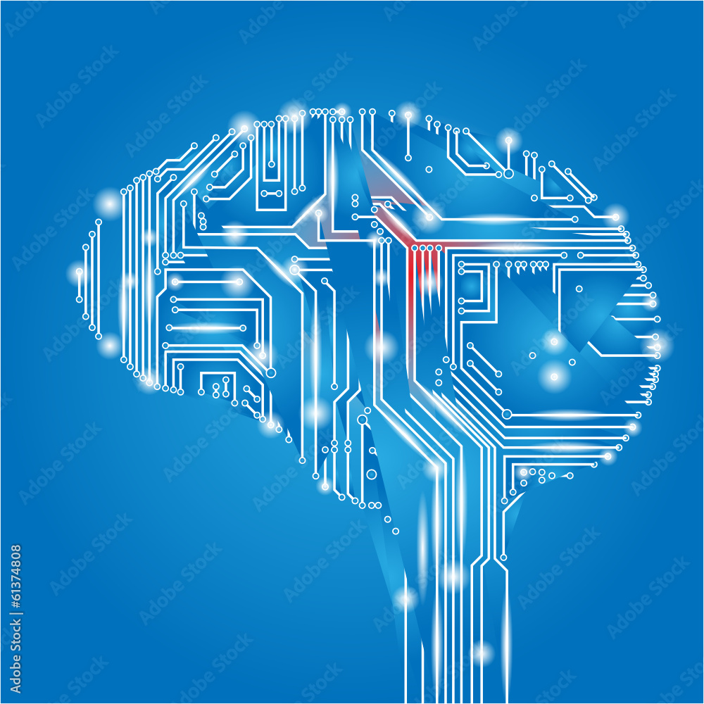 Cybernetyczny mózg - obrazy, fototapety, plakaty 