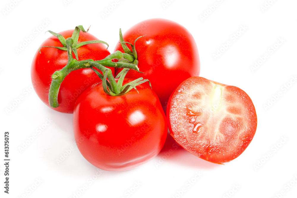 Fresh tomatoes isolated on white Fresh tomatoes isolated on white