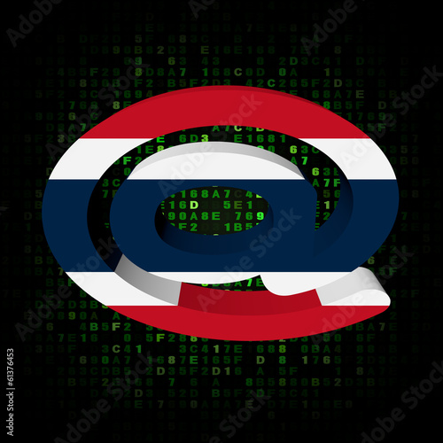 e-mail address AT symbol with Thai flag on hex illustration photo