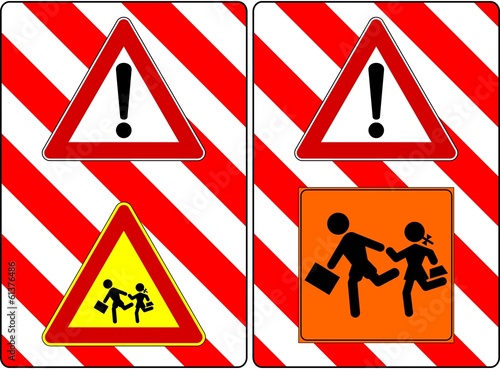 CARTELLO PERICOLO BAMBINI SCUOLE