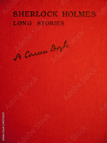 red front cover of conan doyles sherlock holmes long stories