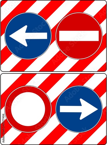 CARTELLI SEGNALI DIVIETO SVOLTA OBBLIGATORIA