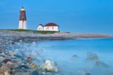 Point Judith lighthouse. Famous Rhode Island Lighthouse at dusk