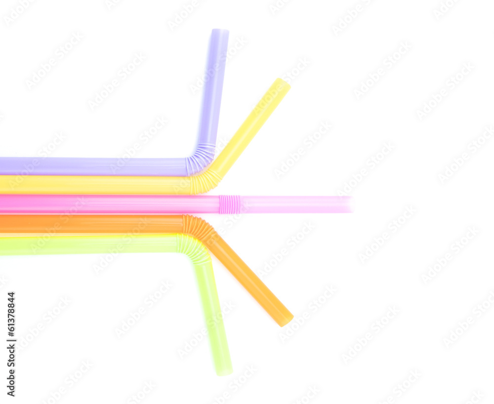 Colorful straw on white background Colorful straw on white background