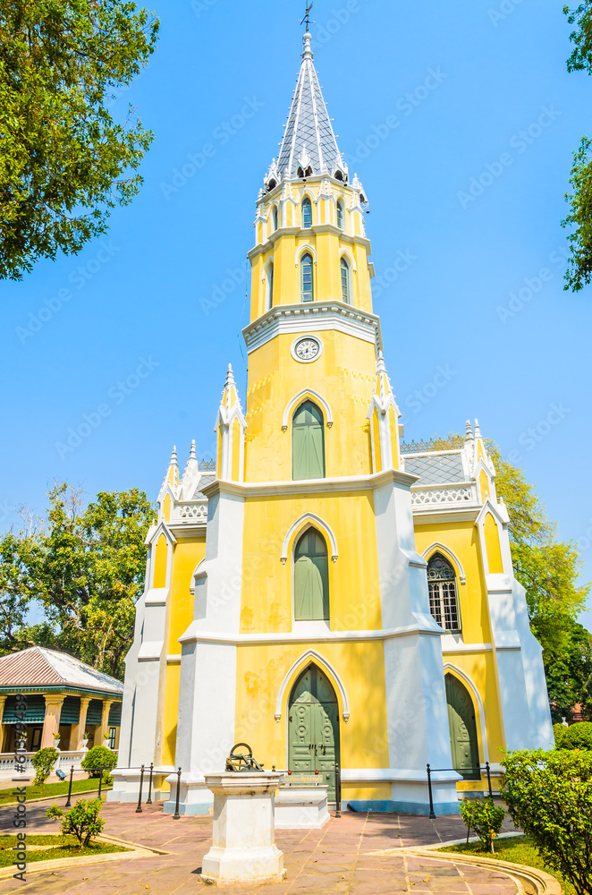 Wat Niwet Thammaprawat Temple Church in ayutthaya Thailand