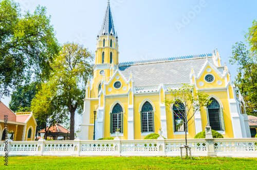 Wat Niwet Thammaprawat Temple Church in ayutthaya Thailand photo