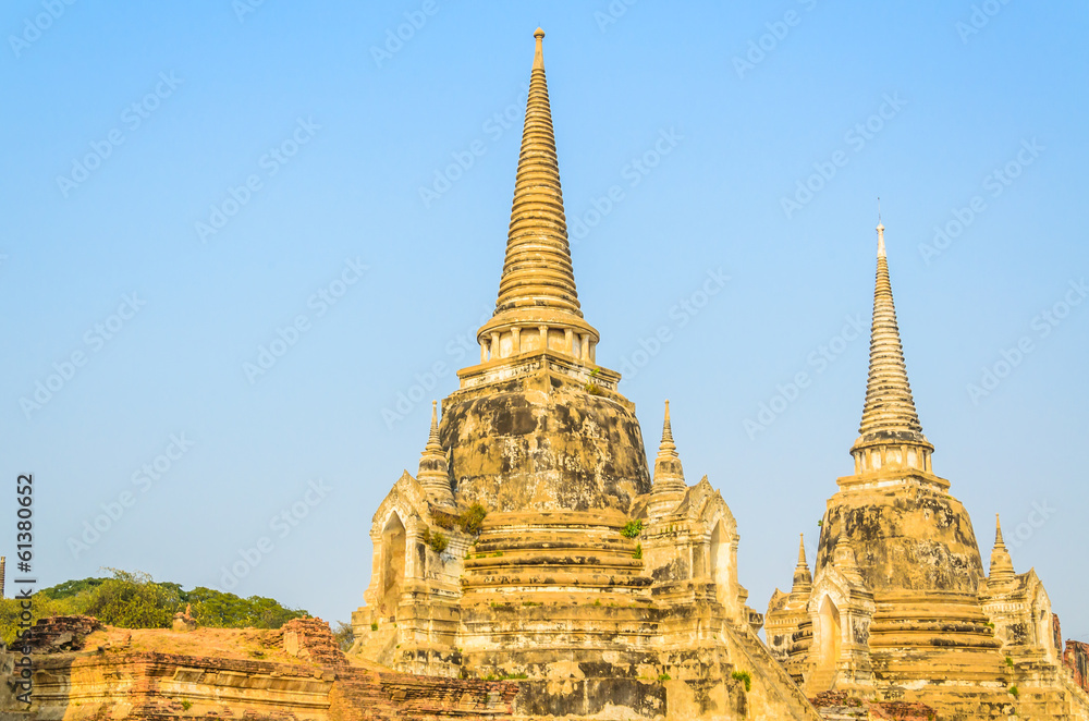 Wat Phra Si Sanphet temple at ayutthaya Thailand