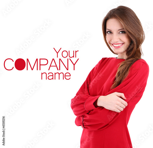 Attractive woman isolated o...