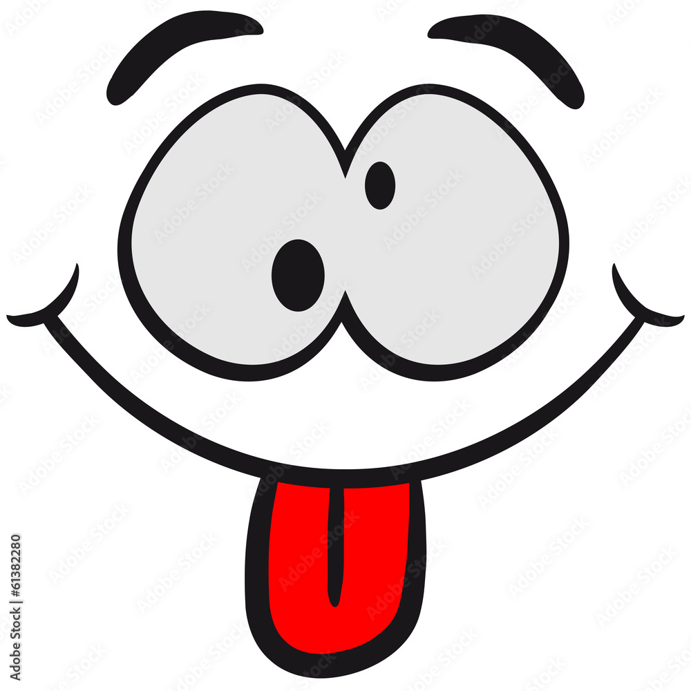 Obraz premium Lustig Frech Verrückt Comic Cartoon Gesicht