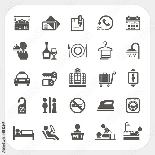 Hotel and Hotel Services icons set