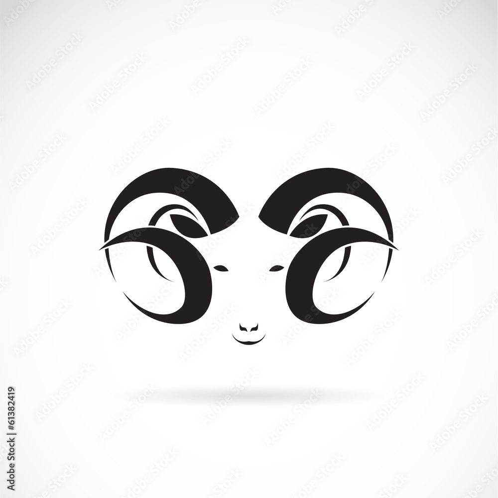 Fototapeta premium Wektor wielkiego barana na białym tle. Zwierzę.