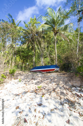 boat at deserted beach. © trubavink