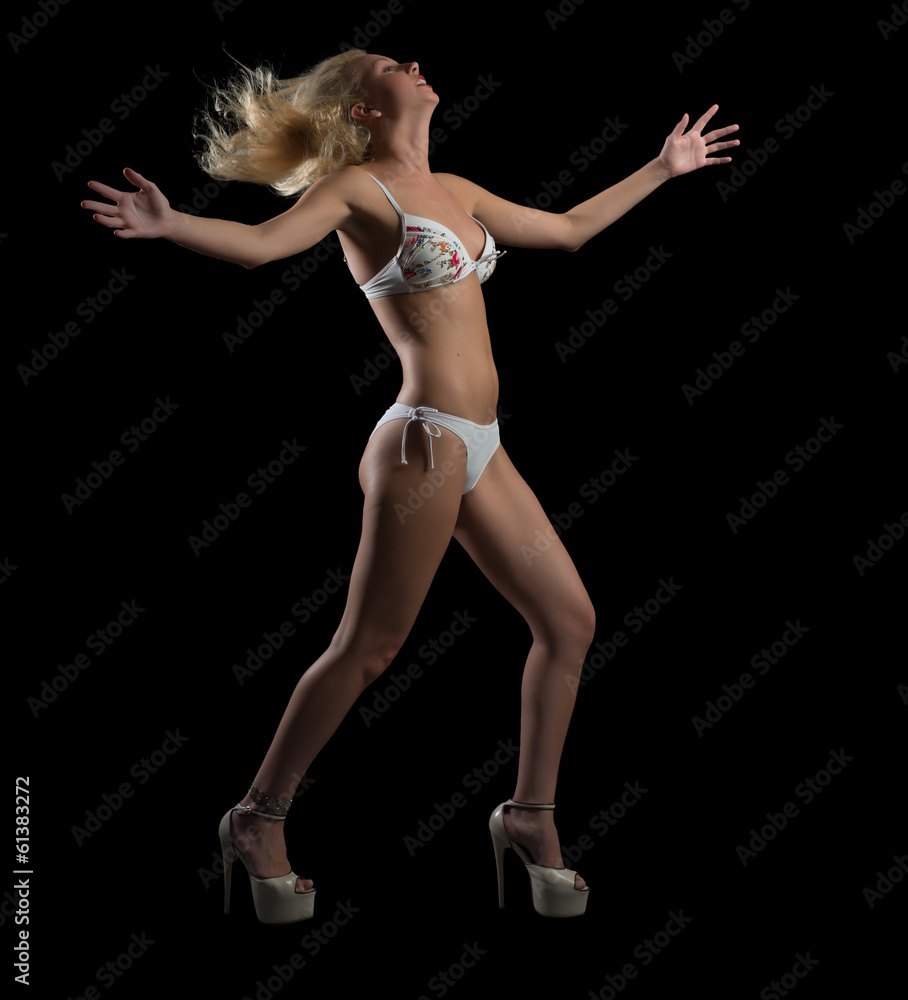 woman in bikini dancing