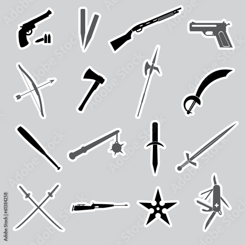 weapons and guns stickers eps10
